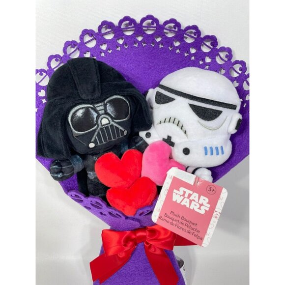 Star Wars Valentines Day Plush Bouquet Darth Vader & Stormtrooper 14" 5 … - Picture 8 of 11